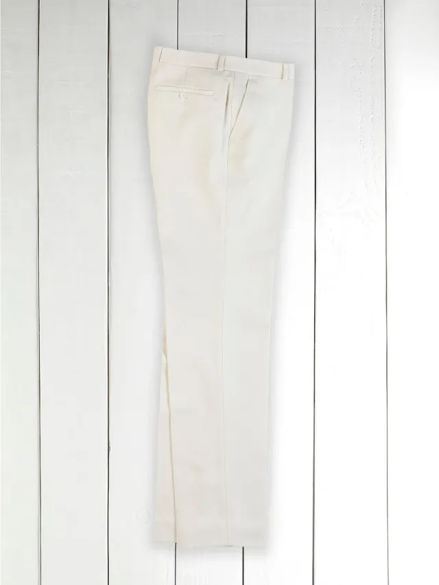Hollington Siza italien pantalon écru serge coton laine taille 44