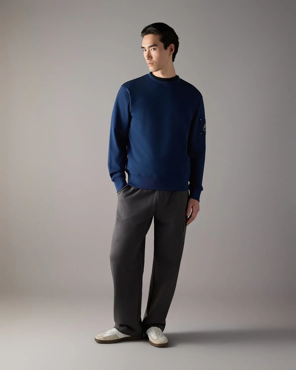 Moose Knuckles Hartsfield sweat col rond bleu nuit
