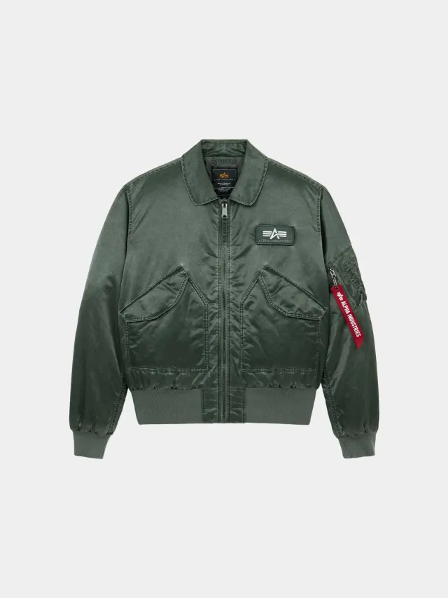 Alpha Industries CWU 45/P Battlewash bomber deep forest vintage