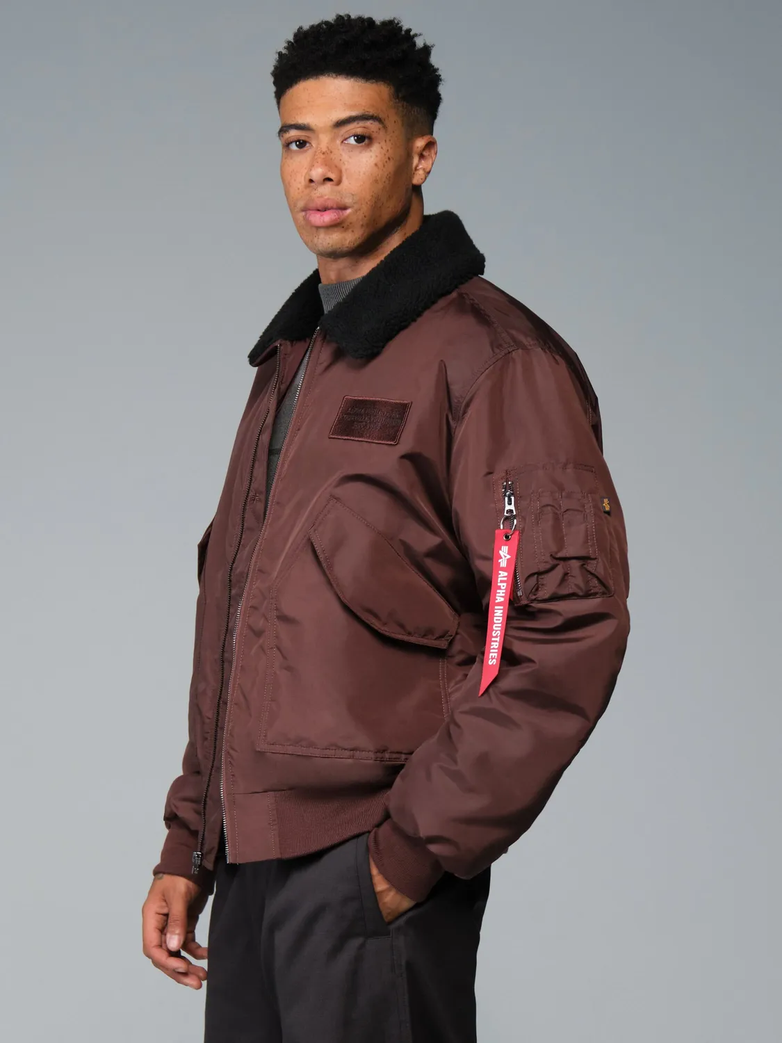 Alpha Industries CWU 45/P Oxford Sherpa bomber cocoa