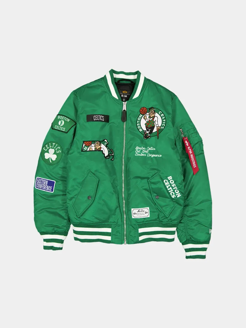 Alpha Industries MA-1 Boston Celtics blouson vert nylon