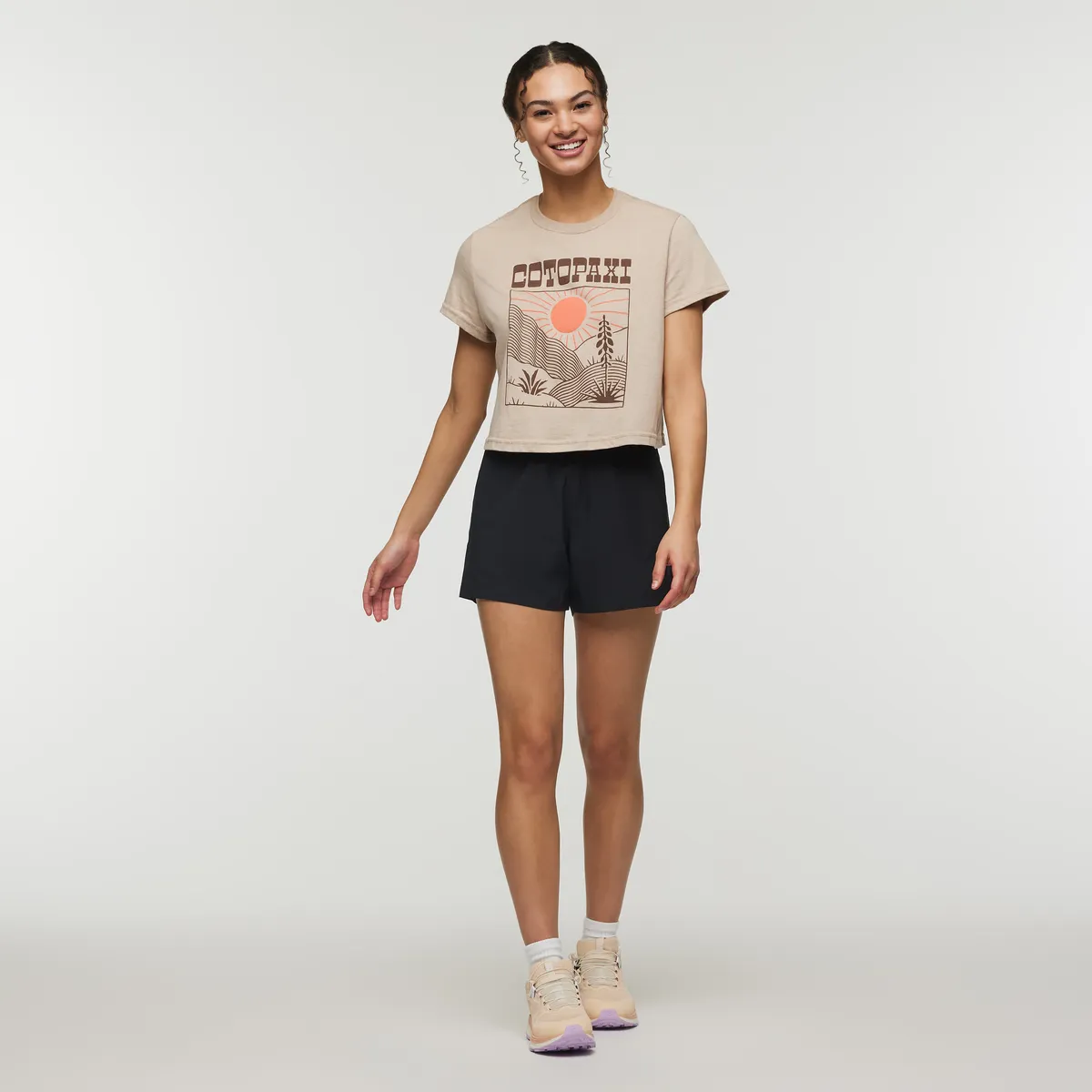 Cotopaxi Western Hills Crop T-shirt femme orchid bloom coton bio