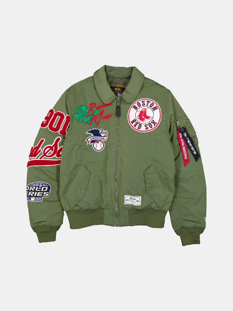 Alpha Industries MA-1 bomber Boston Red Sox vert brodé
