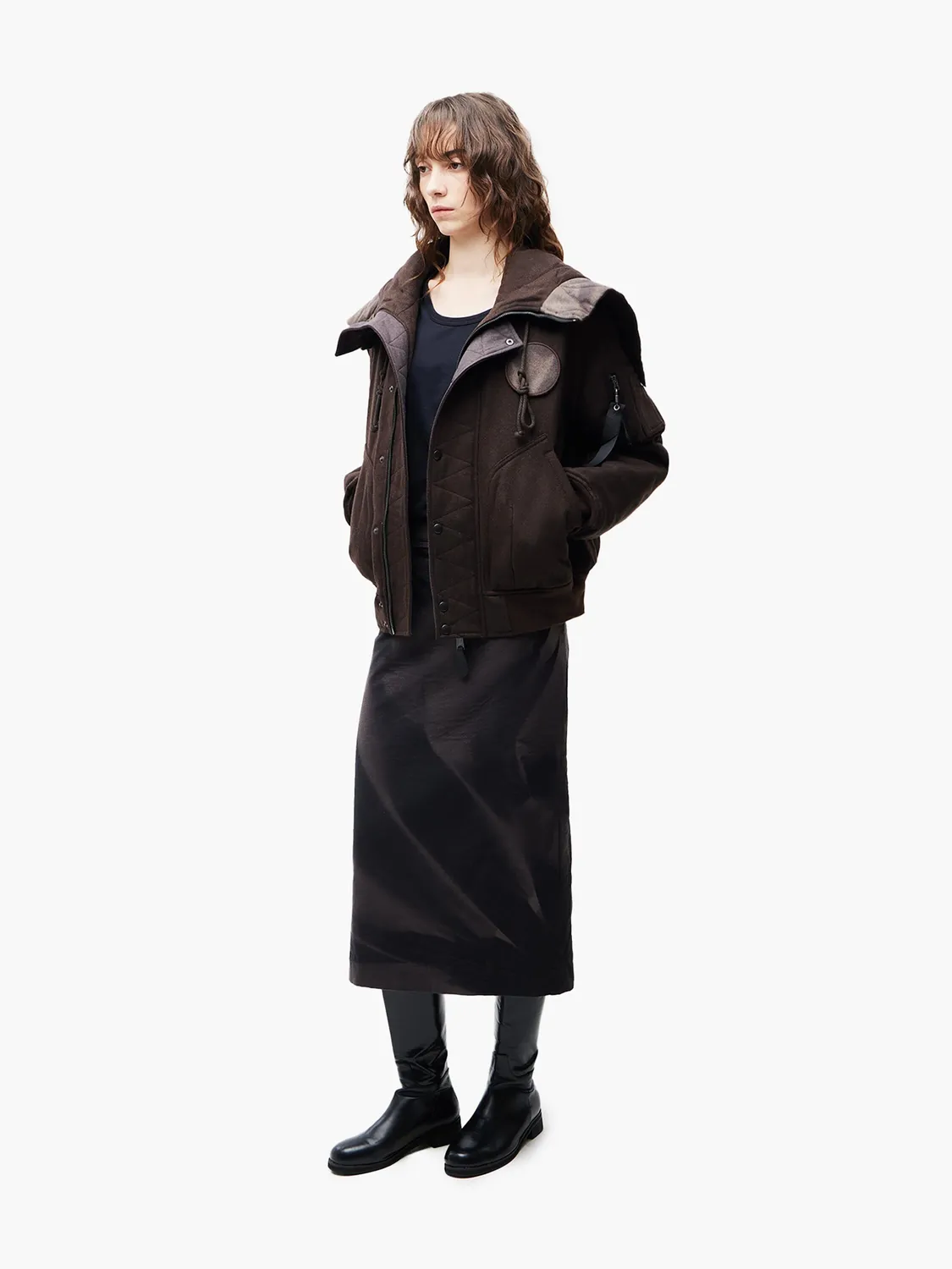 Alpha Industries Jiyong Kim Sun-Bleached Split-Hood blouson marron laine