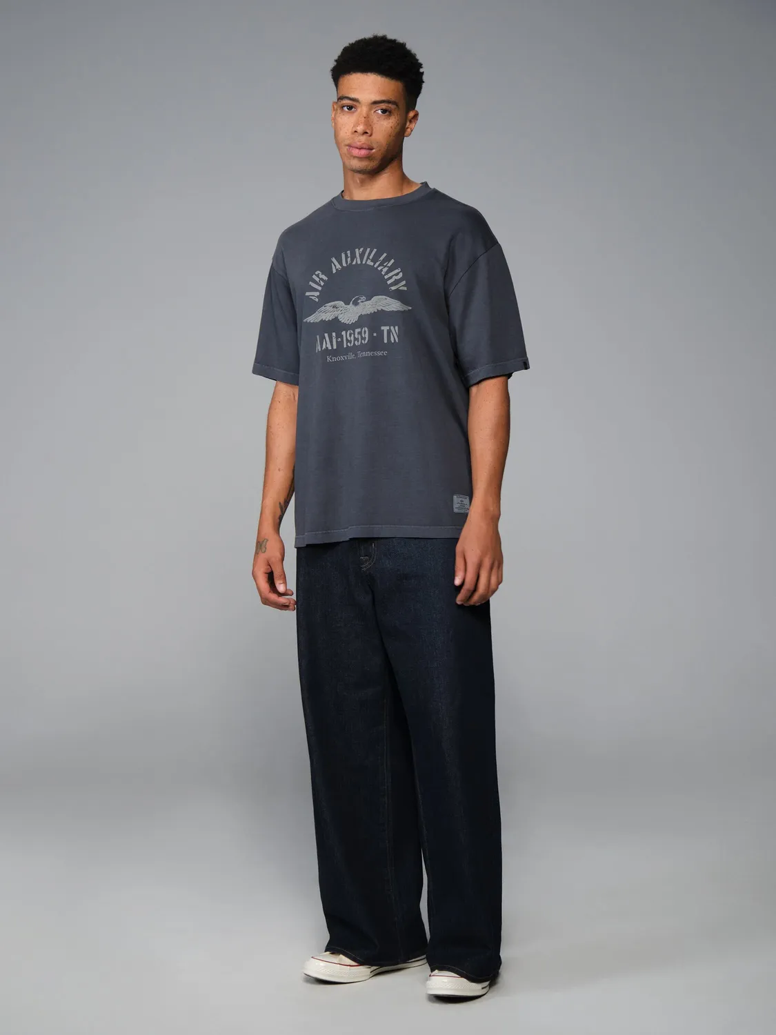 Alpha Industries Essential Battlewash Air Aux t-shirt noir délavé