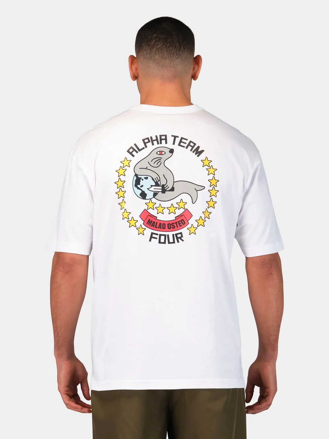 Alpha Industries Seal t-shirt relaxed blanc coton