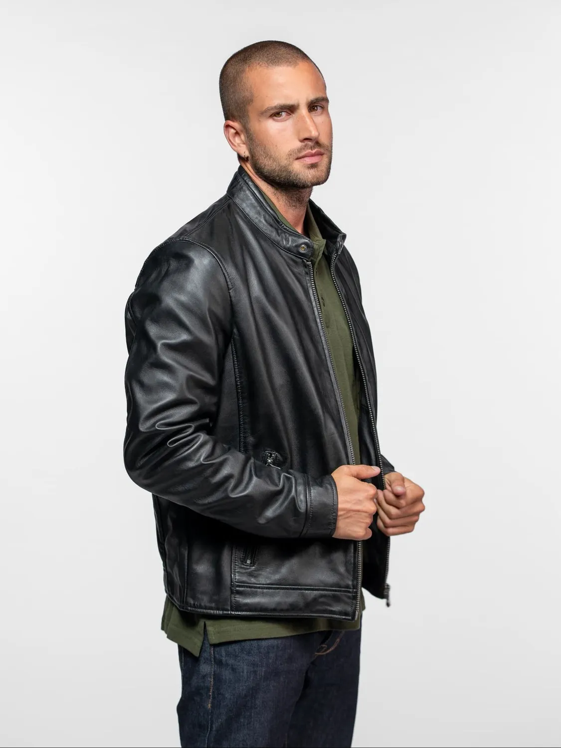 Daytona Dilkon blouson cuir motard noir nappa