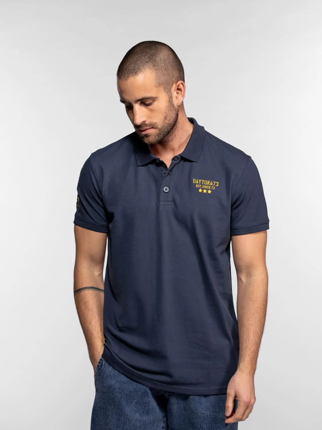 Daytona Fonck polo militaire coton army green brodé