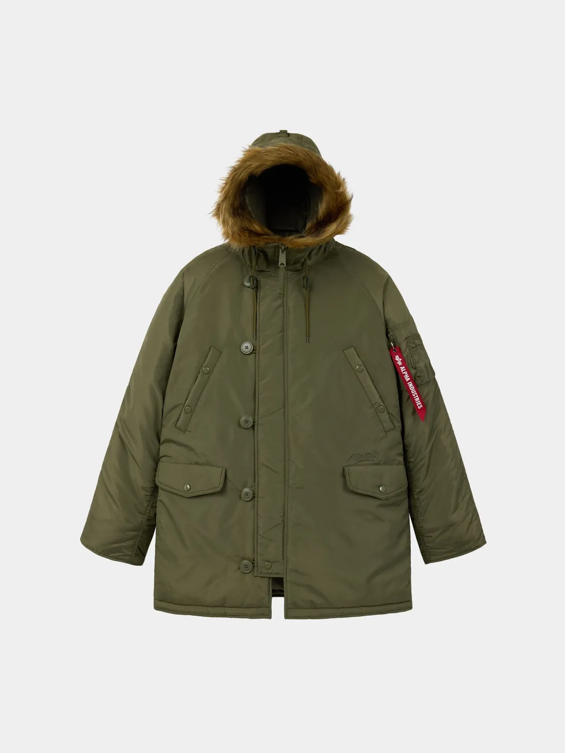 Alpha Industries N-3B Oxford parka vert cuisses grand froid
