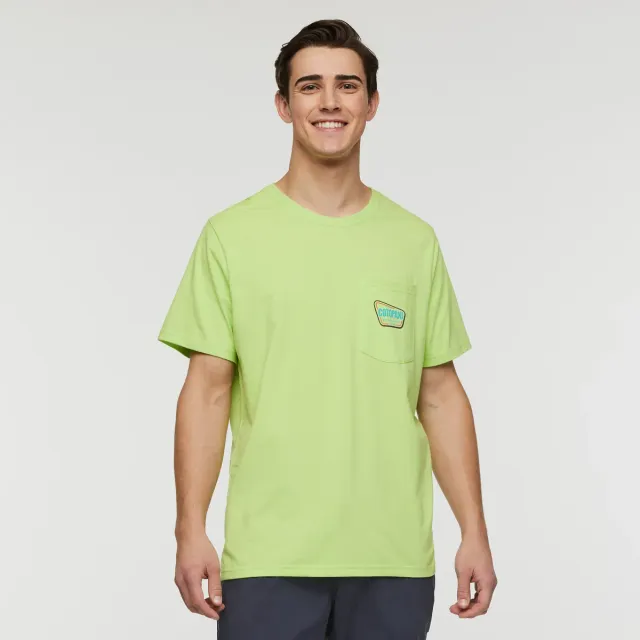 Cotopaxi Camp Life t-shirt homme Lime à poche coton