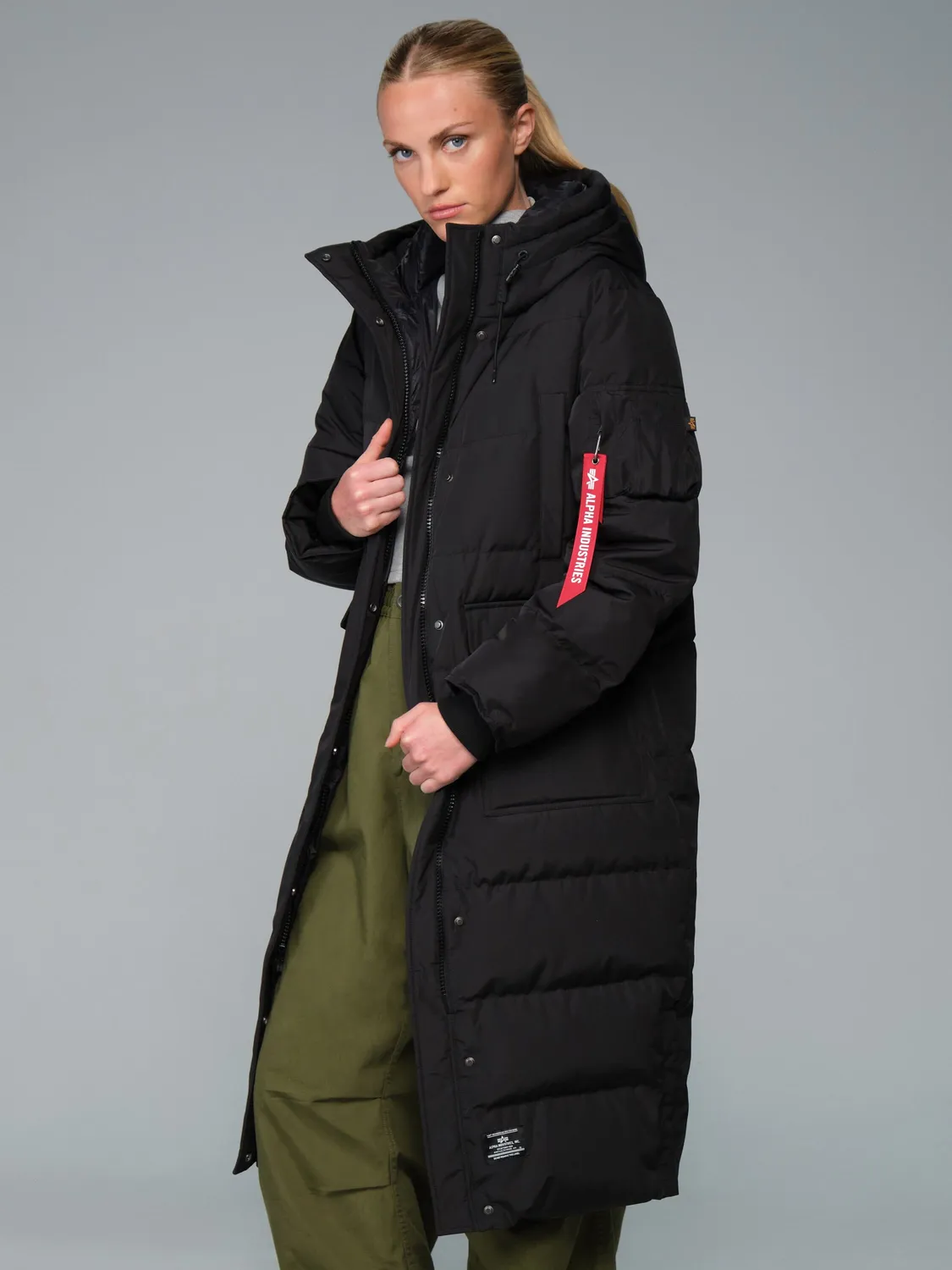 Alpha Industries Sierra Long parka puffer femme noir grand froid