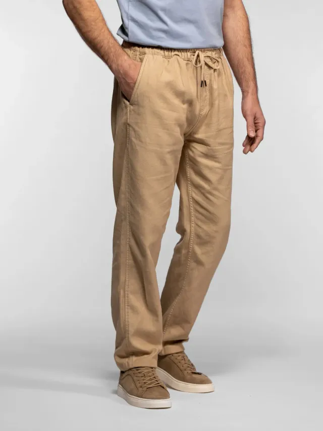 DAYTONA Rowan pantalon lin homme beige élastique