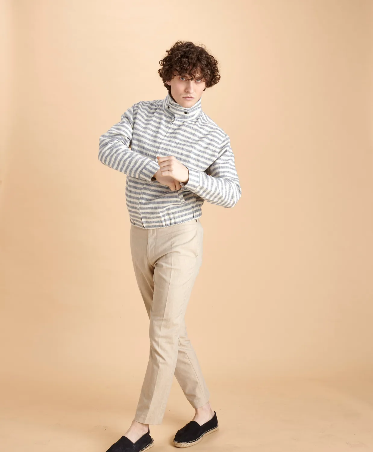 SOUBACQ Le Blouson Azur blouson lin rayé été