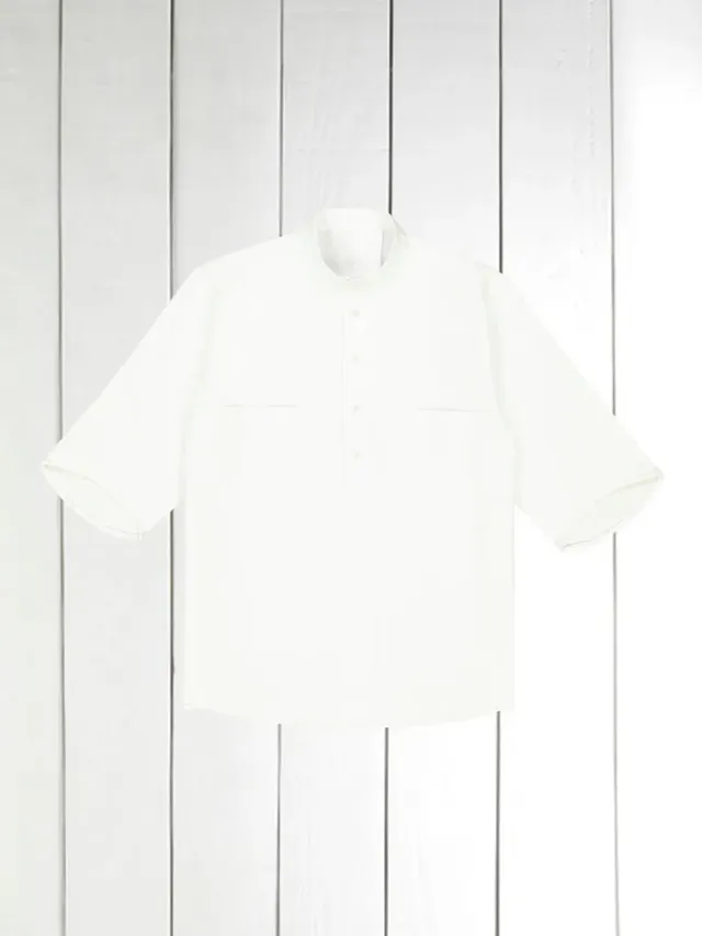 Hollington Deauville chemise piqué blanc mao