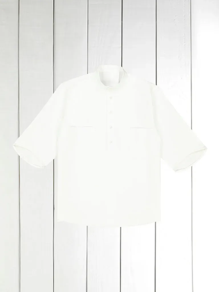Hollington Deauville chemise piqué blanc mao