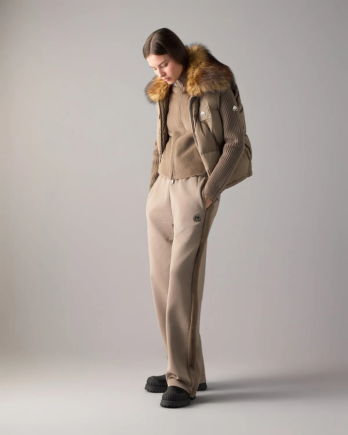 Moose Knuckles Everest gilet duvet gris Ashen sans manches