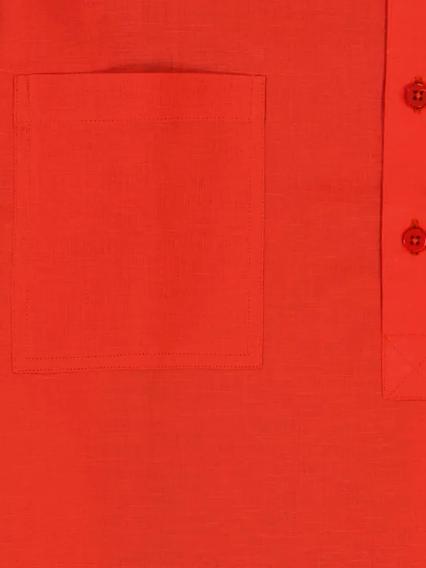Hollington chemise toile lin rouge crimson coupe droite