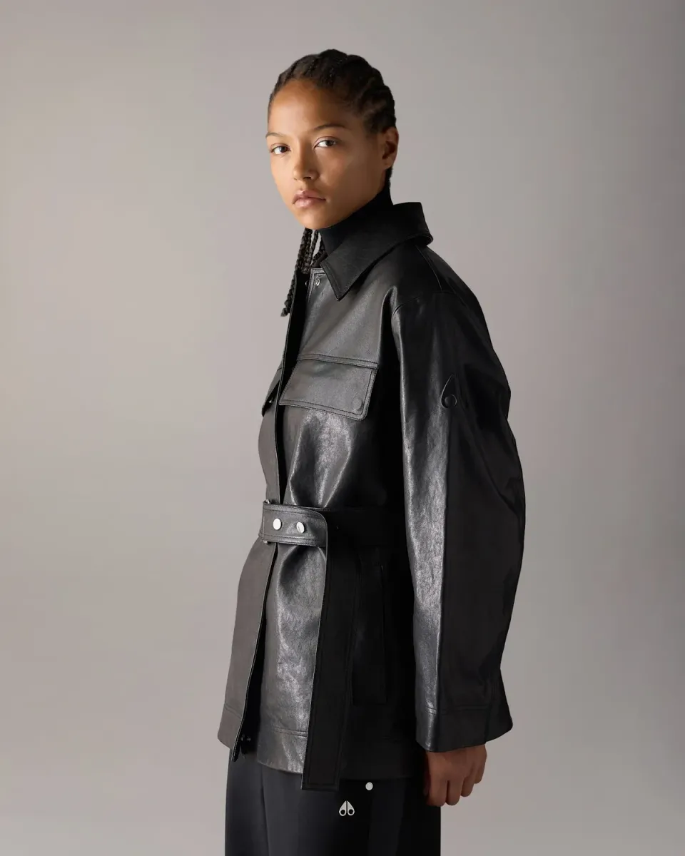 Moose Knuckles BLVD field blouson cuir noir
