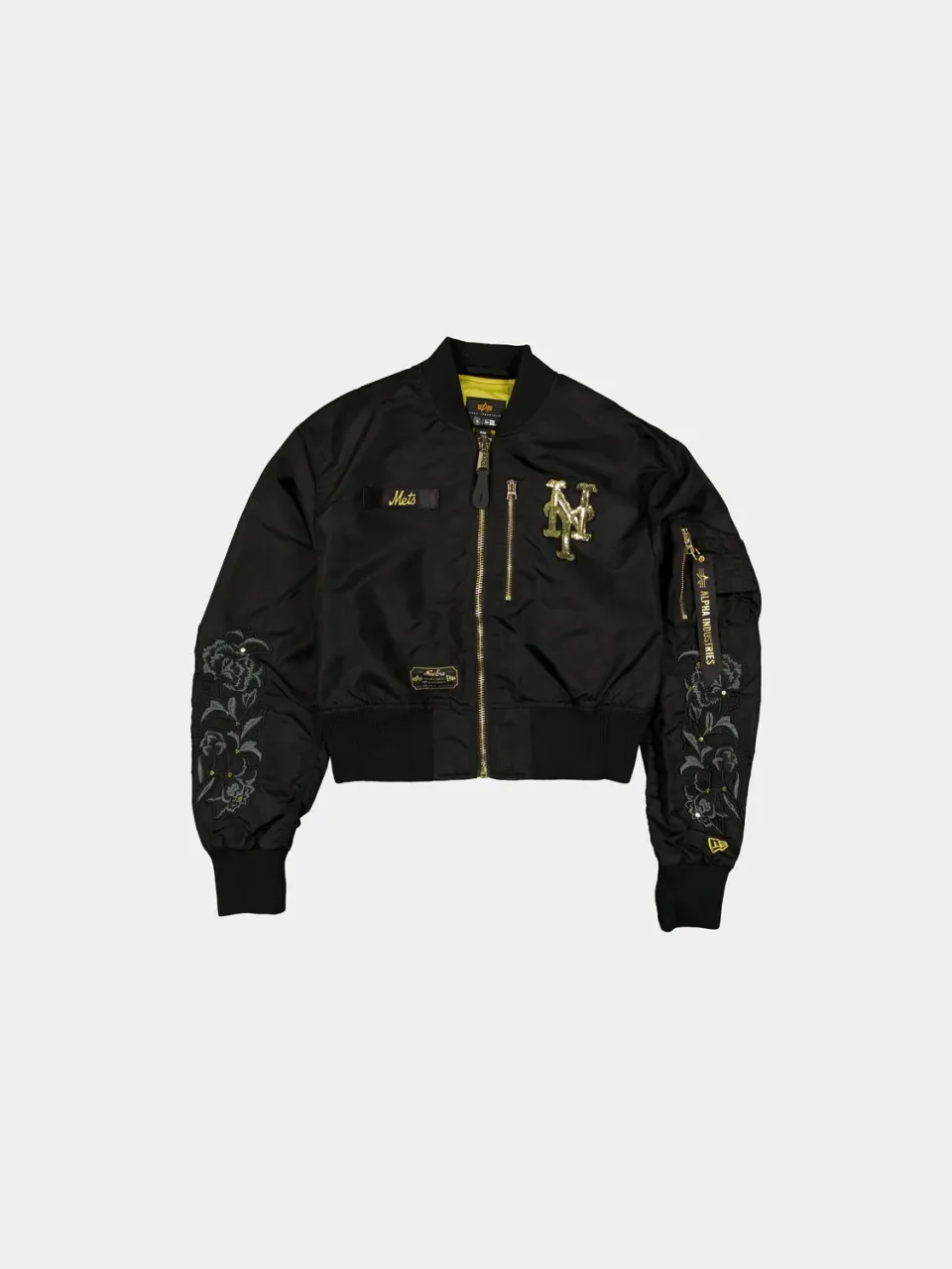 Alpha Industries L-2B New York Mets bomber femme noir doré sequins