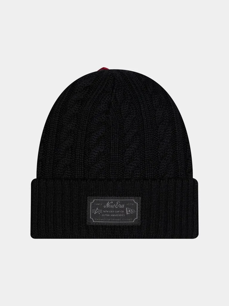 Alpha Industries Boston Bruins bonnet noir laine mérinos
