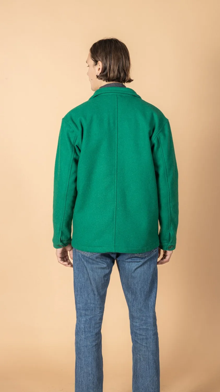 Soubacq Le Bleu Émeraude veste de travail laine verte
