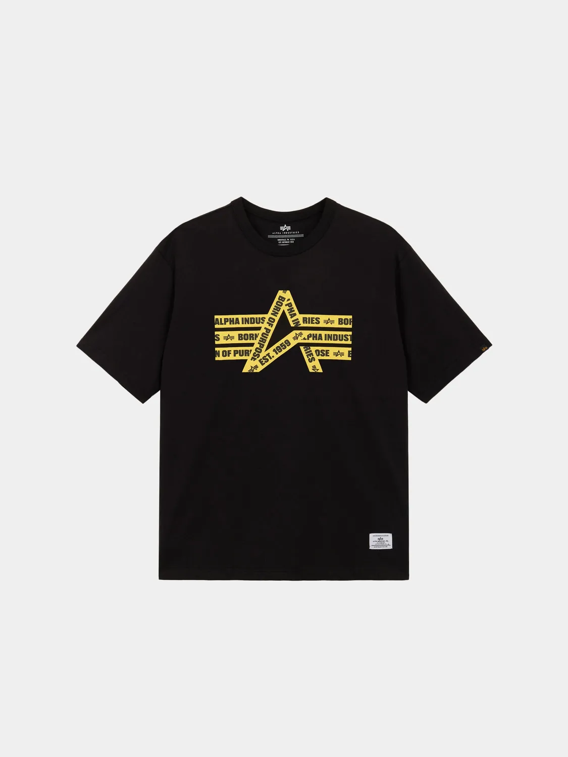 Alpha Industries Caution Tape t-shirt noir 220 g imprimé