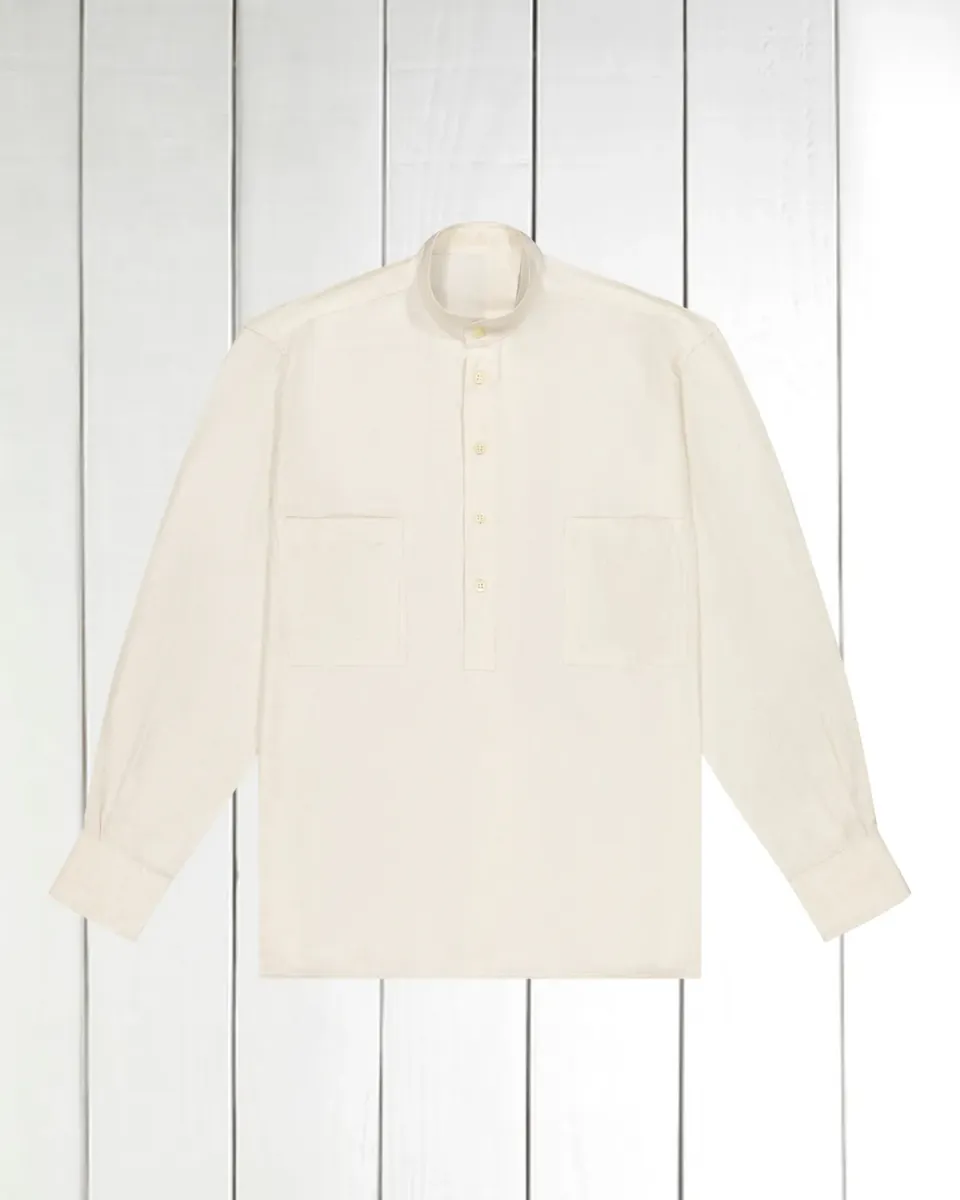 Hollington chemise col mao éco-viscose grège taille L