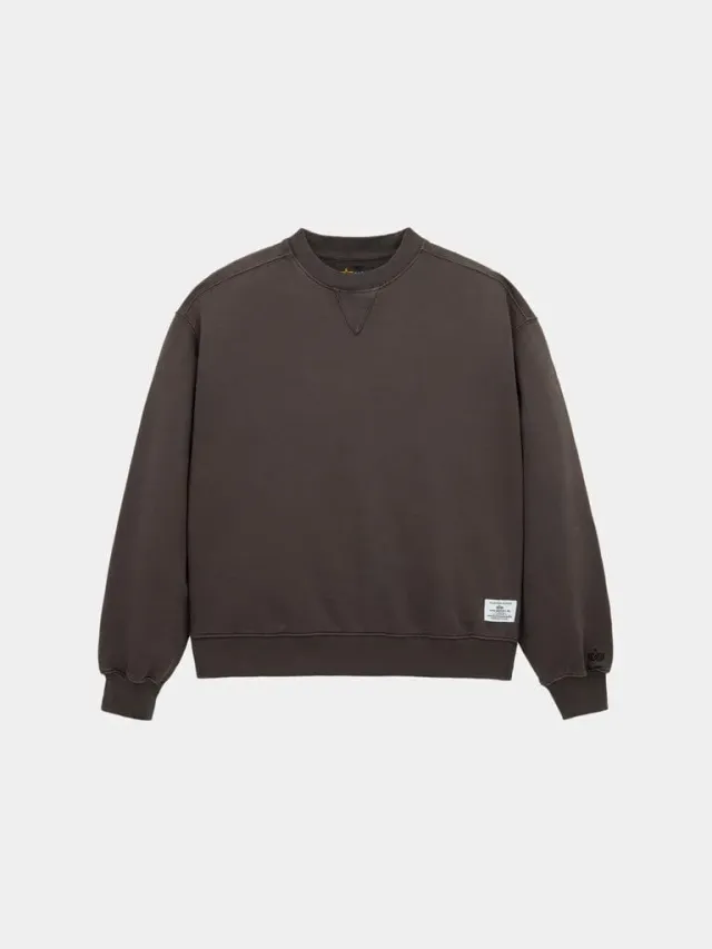 Alpha Industries Essential Crew Battlewash sweat Hickory coton