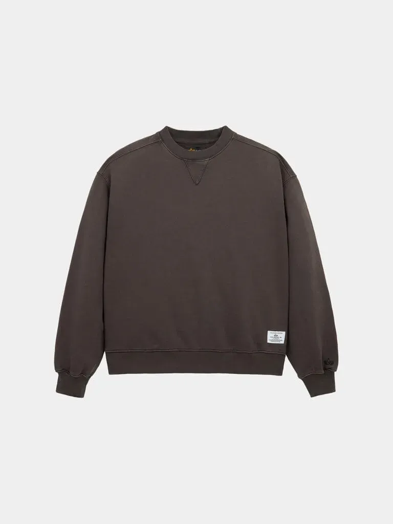 Alpha Industries Essential Crew Battlewash sweat Hickory coton