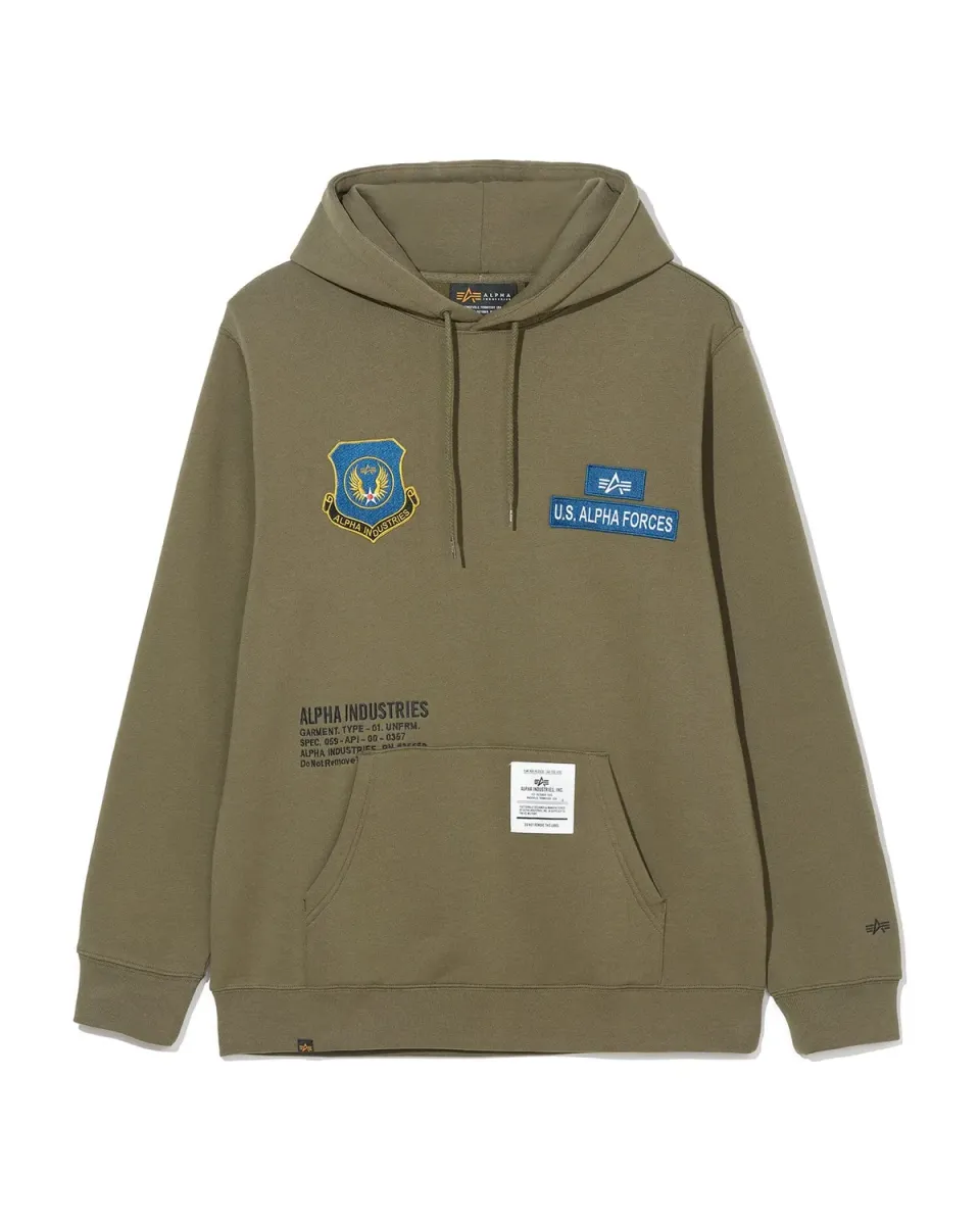 Alpha Industries Alpha Forces Hoodie olive badges