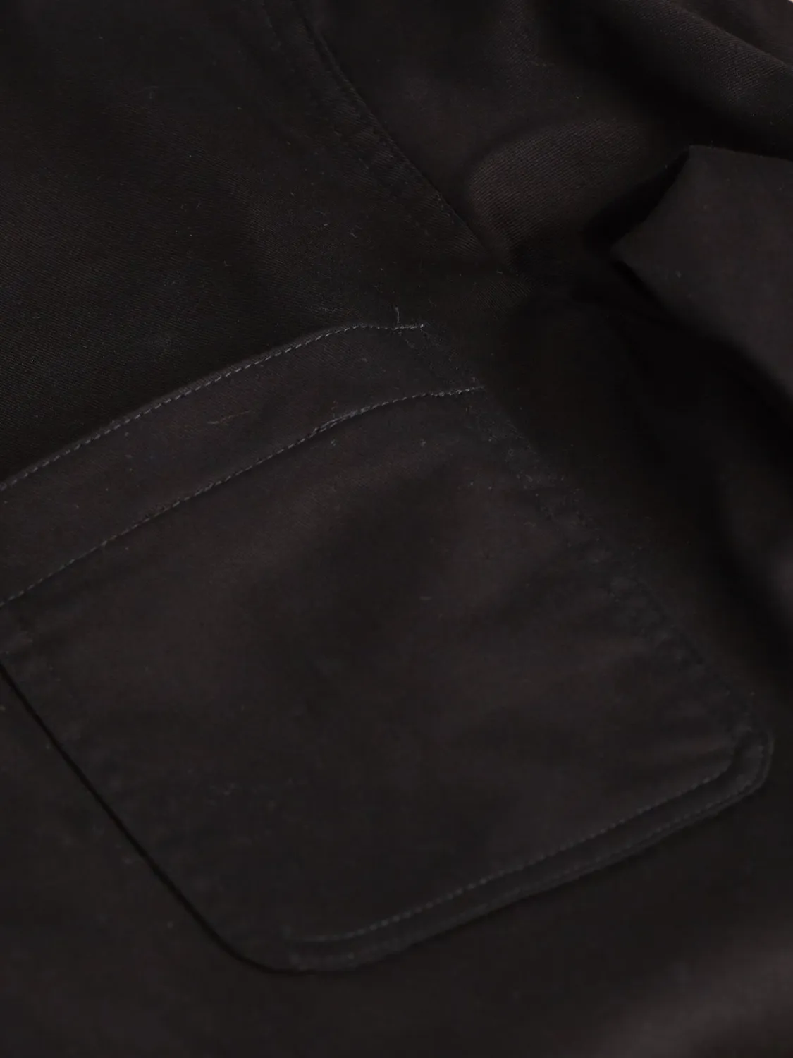Hollington veste-chemise col mao noire serge coton stretch