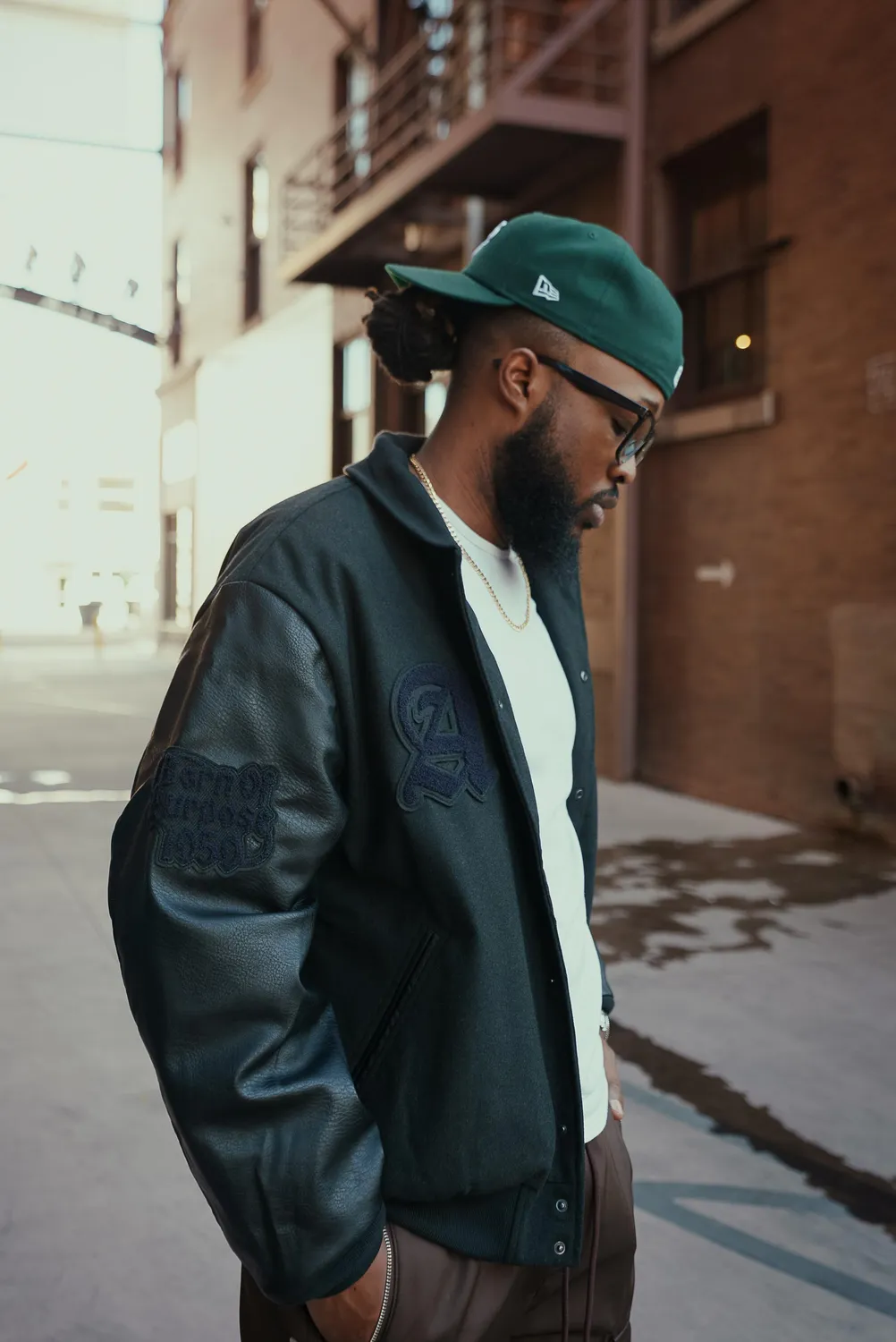Alpha Industries Letterman blouson noir laine boutons-pression