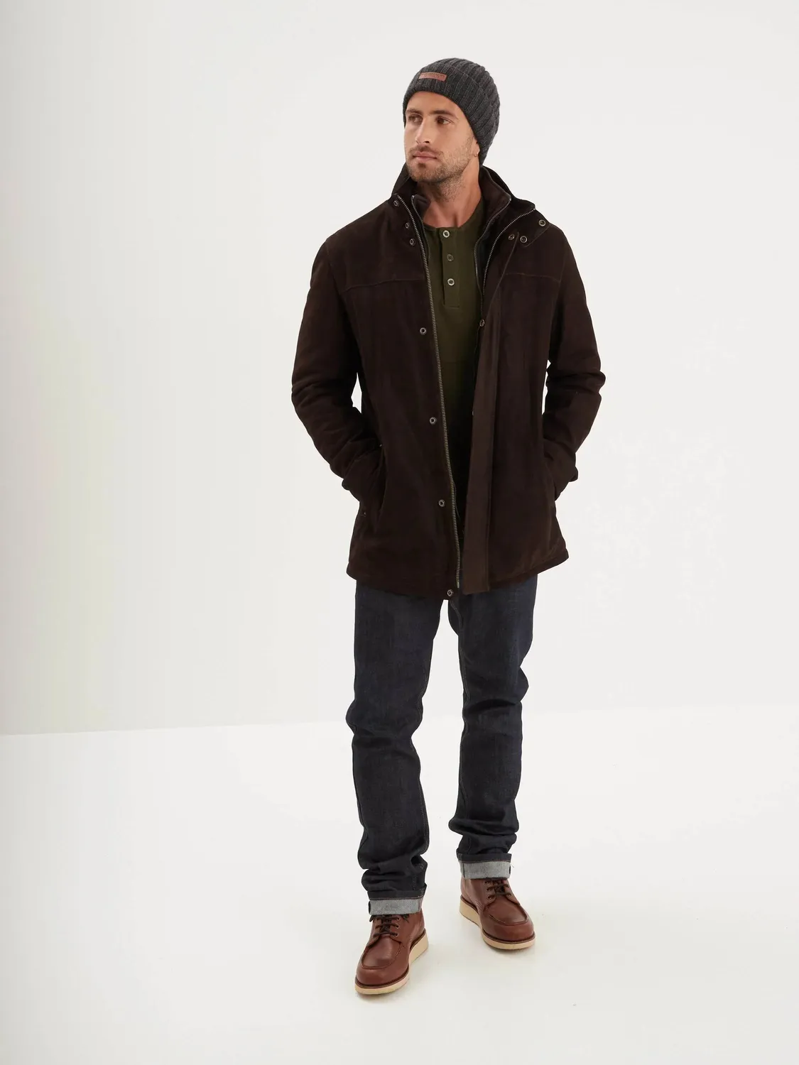 DAYTONA Balzac Madison veste cuir homme marron nubuck