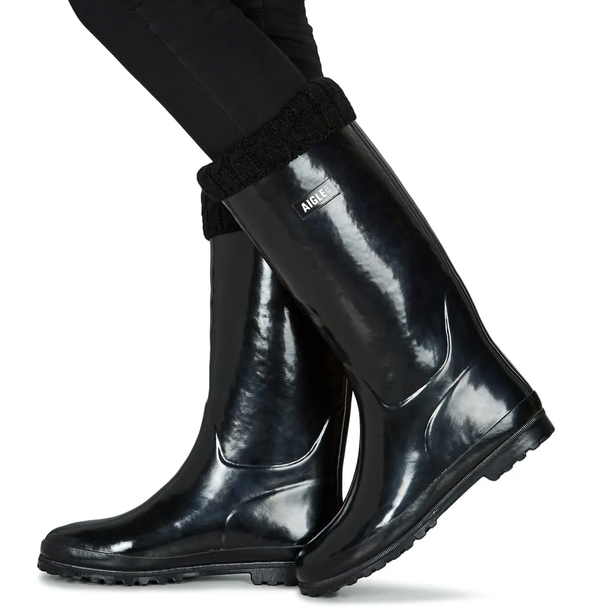 Aigle Eliosa Winter botte de pluie femme noire fourrée