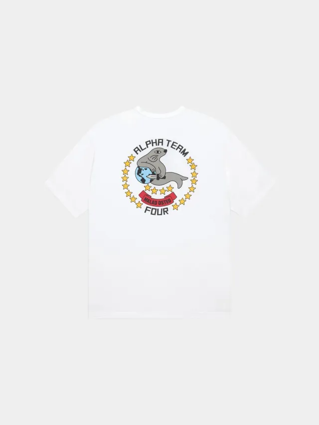 Alpha Industries Seal t-shirt relaxed blanc coton