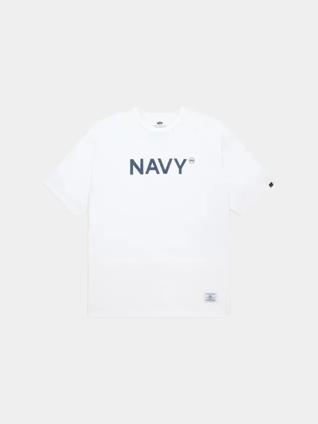 Alpha Industries Navy tee-shirt homme blanc relaxed
