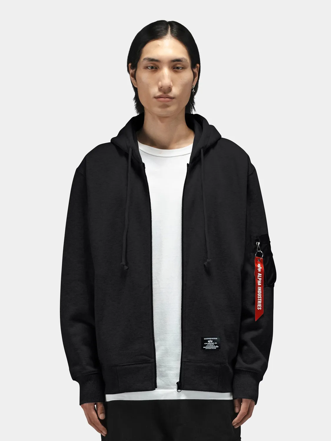 Alpha Industries Utility sweat zippé gris capuche