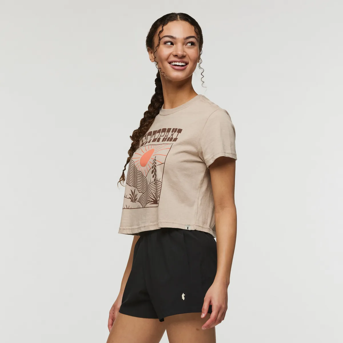 Cotopaxi Western Hills Crop T-shirt femme orchid bloom coton bio