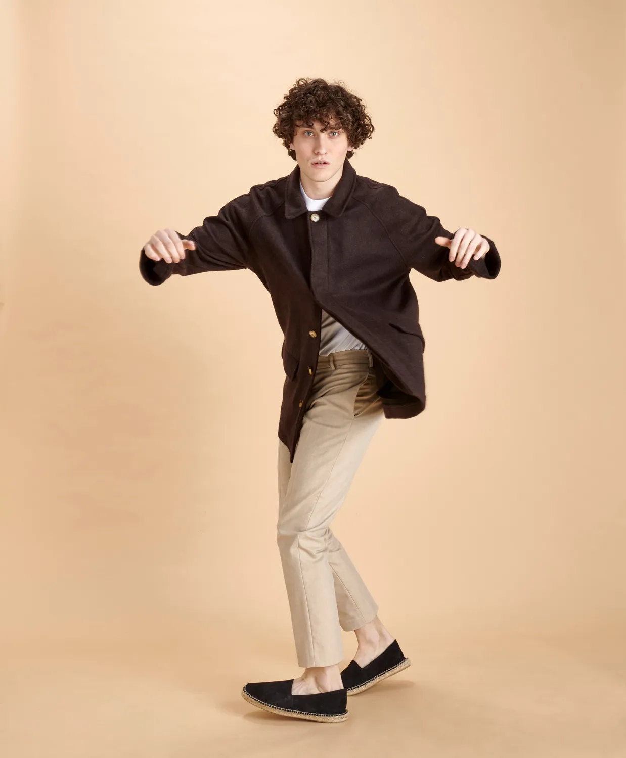 Soubacq Bacci trench laine alpaga mi-long