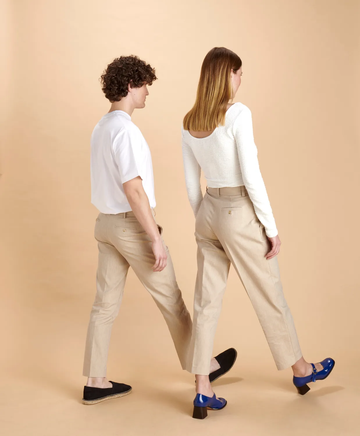 SOUBACQ Séville pantalon femme coton champagne