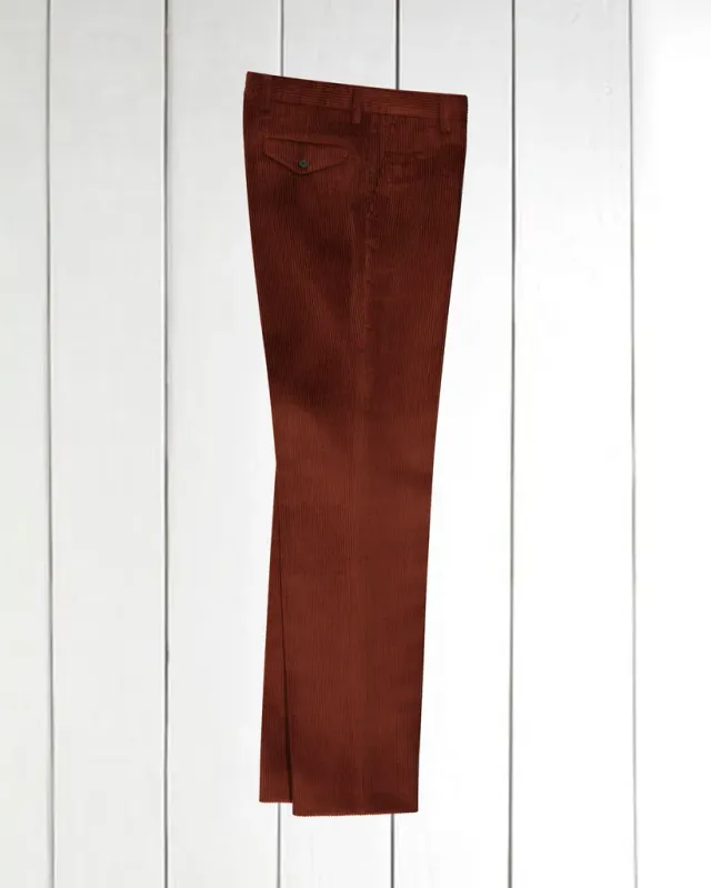 Hollington pantalon Jules large velours marron laine