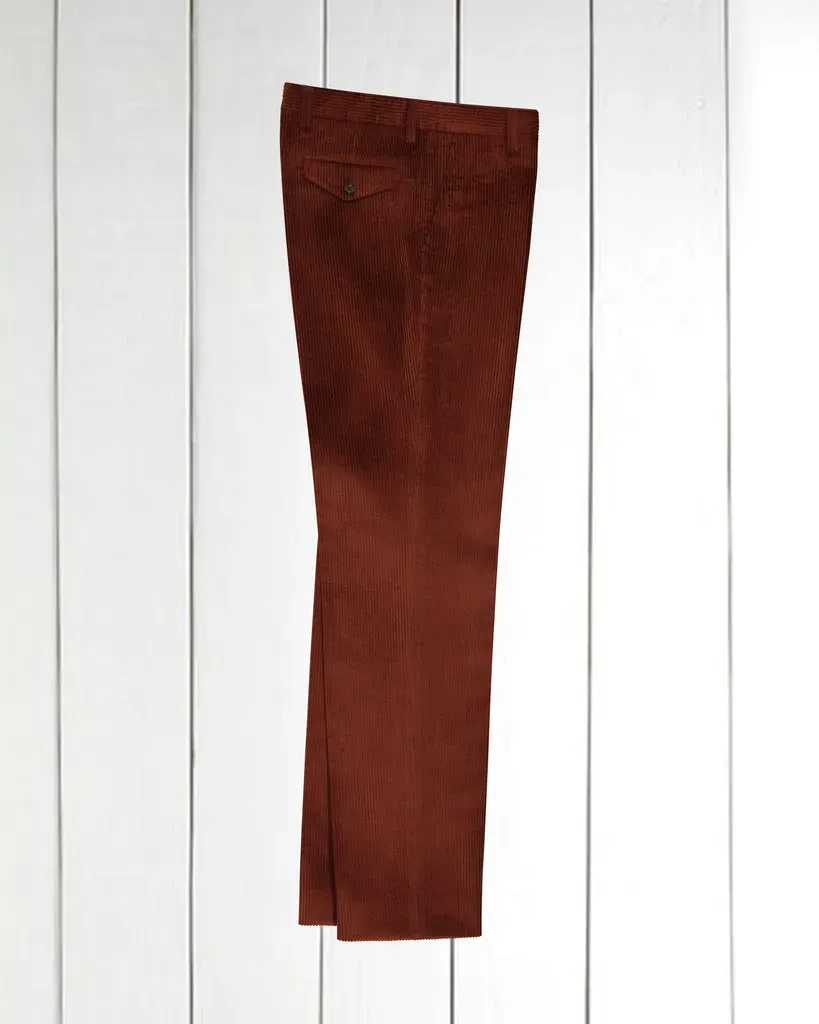 Hollington pantalon Jules large velours marron laine