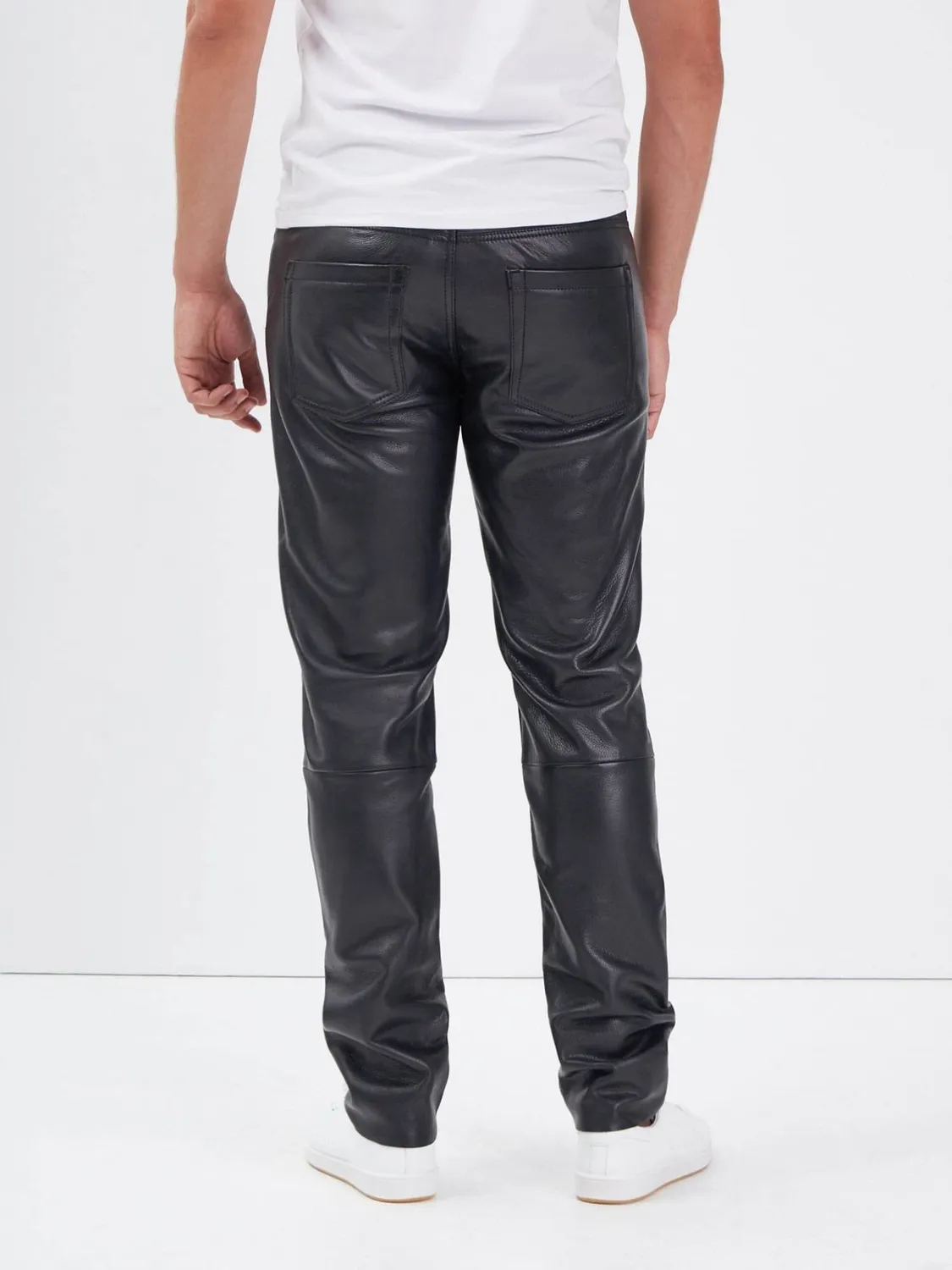 Daytona Booling pantalon cuir vachette noir