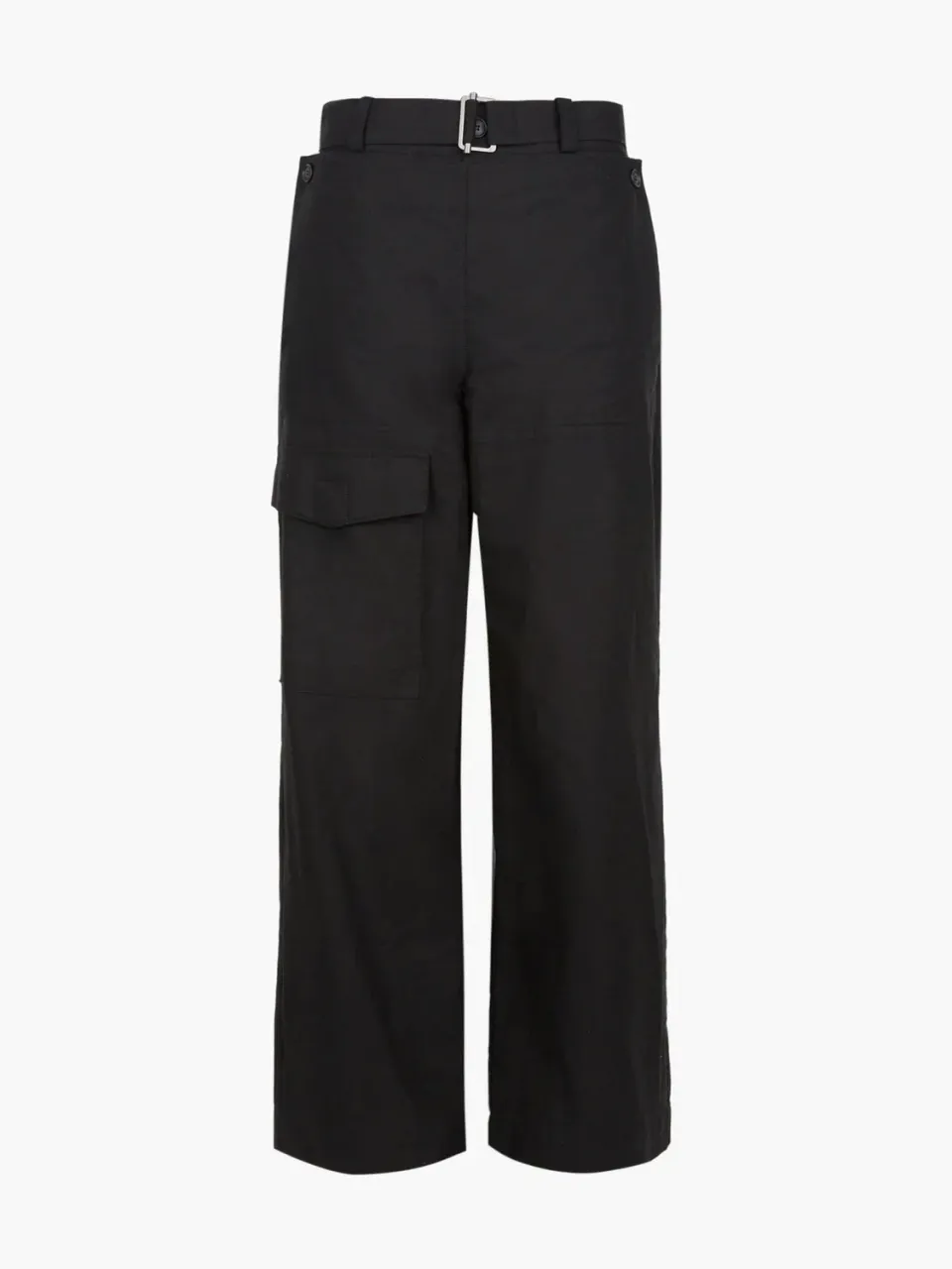 Alpha JiyongKim Double Front pantalon noir ceinture réglable