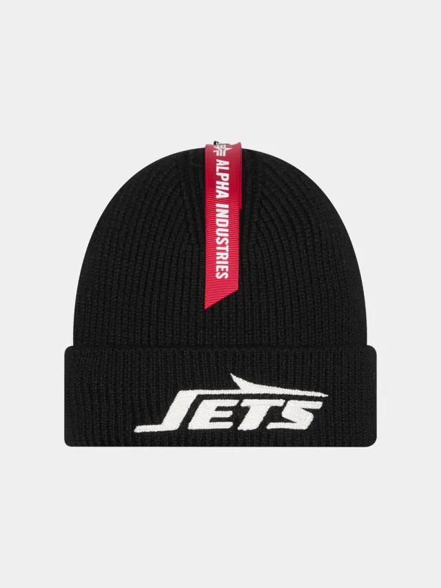 Alpha Industries New York Jets bonnet mérinos noir