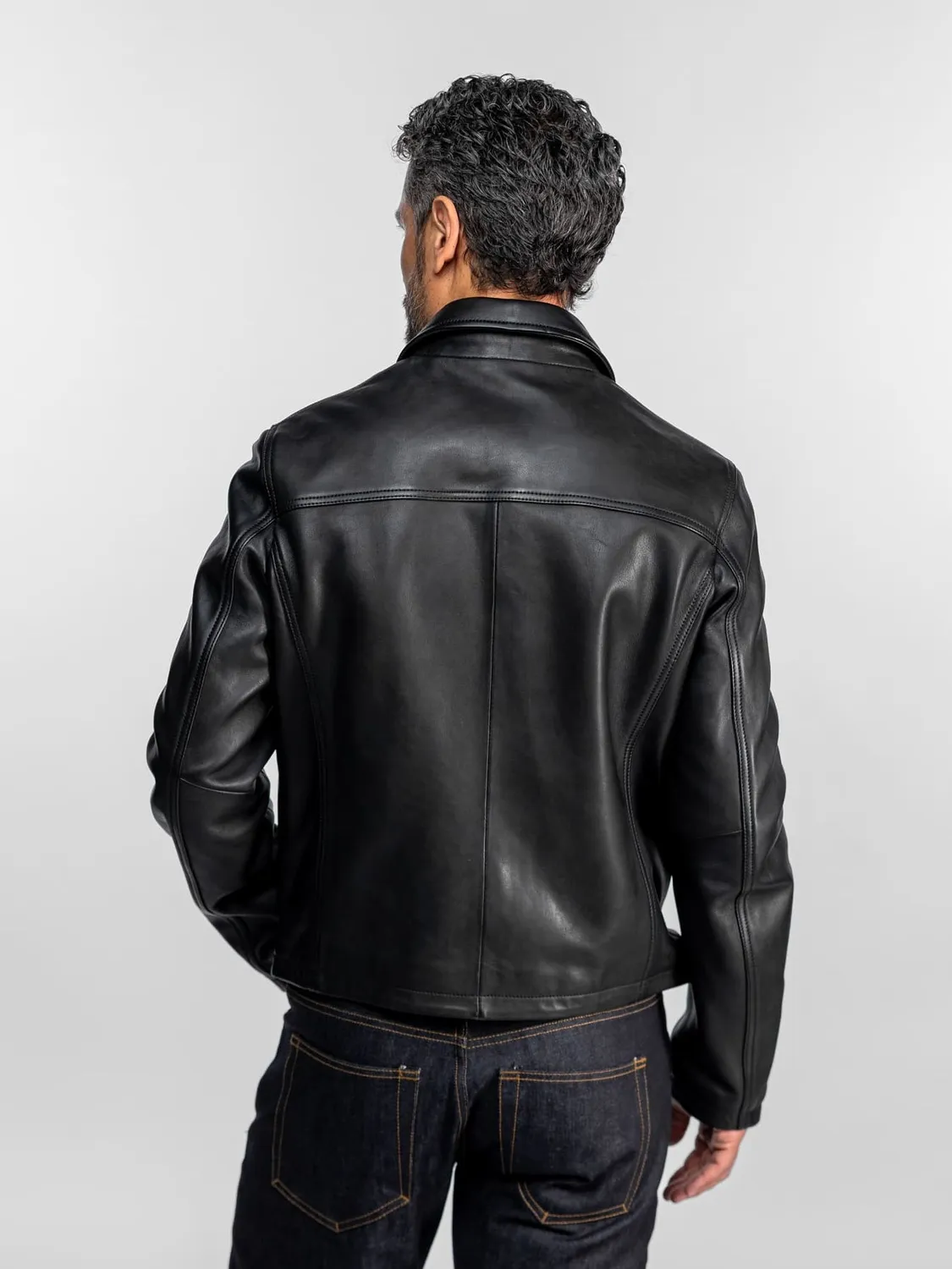 DAYTONA Polis blouson cuir homme noir mouton