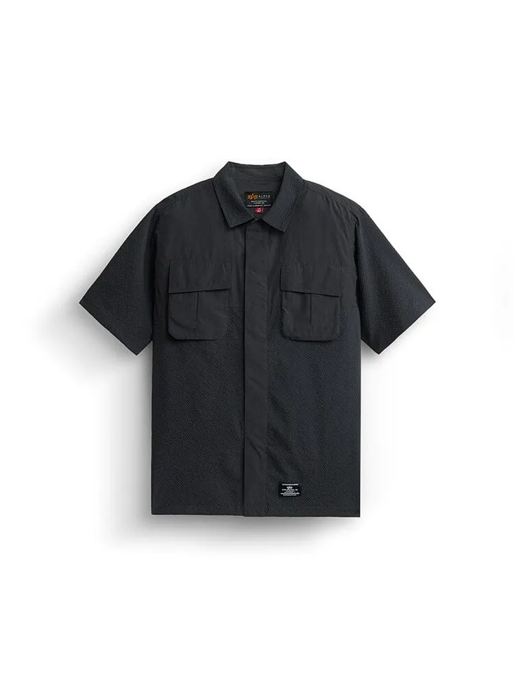 Alpha Industries Seersucker chemise bleu airborne