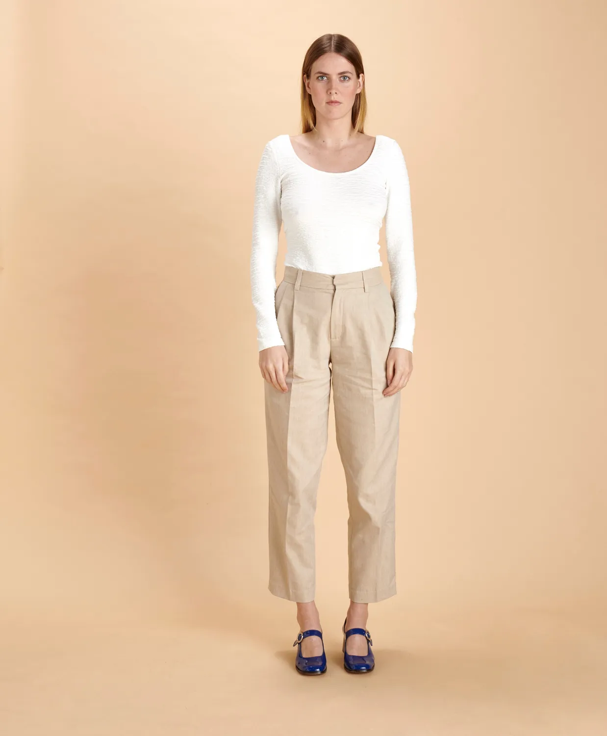SOUBACQ Séville pantalon femme coton champagne