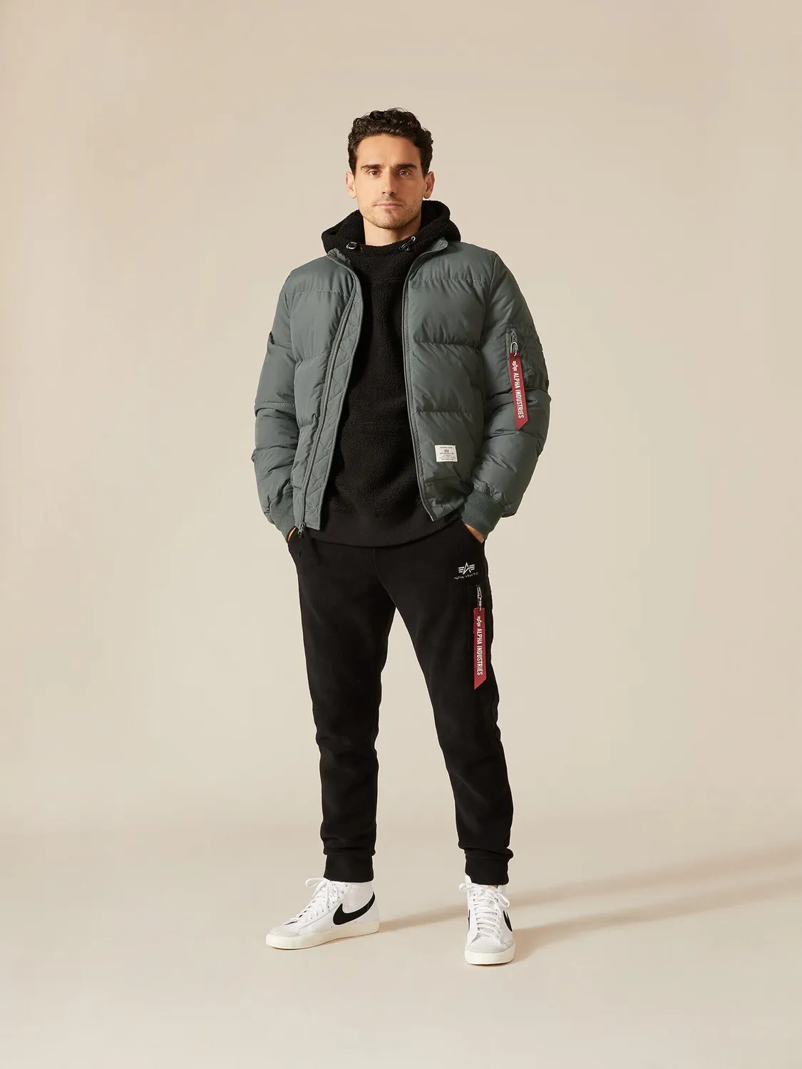 Alpha Industries MA-1 Quilted bomber Gunmetal matelassé