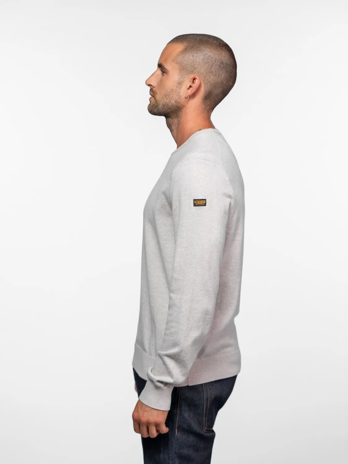 Daytona Amick pull cachemire col rond beige